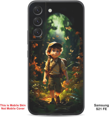 VYBE The Smart Choice Samsung S21 FE Animated Little Boy Mobile Skin(Light Moss Green 5)