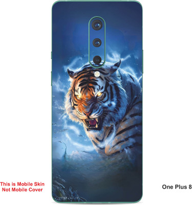 VYBE The Smart Choice One Plus 8 Tiger Embossed Mobile Skin(Moonstone Blue 23)
