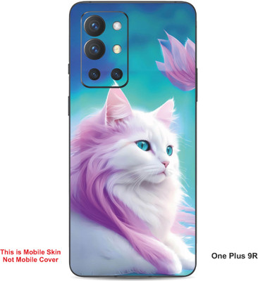 VYBE The Smart Choice One Plus 9R Cat Embossed Mobile Skin(Pink Swan 27)