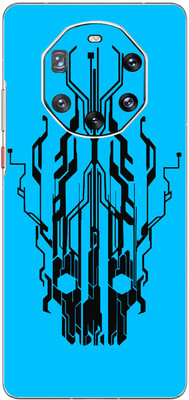 FCS Huawei Mate 40 RS Porsche Printed Back skin Mobile Skin(Digital Flaming Cyber Skull Blue)