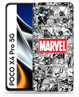 WeCre8 Skin's Xiaomi Poco X4 Pro 5G Mobile Skin(Red Comic Marvel Multicolor Mobile Skin With Cleaning Wipe)