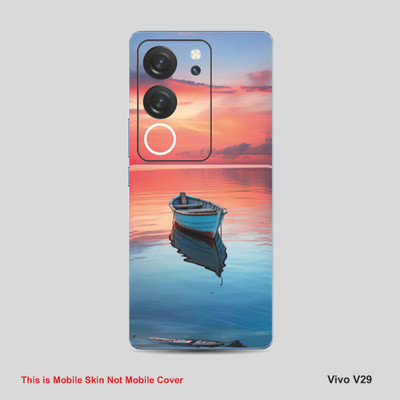 VYBE The Smart Choice Vivo V29 Art Mobile Skin Mobile Skin(Peachy Pink, Kashmir Blue A2)