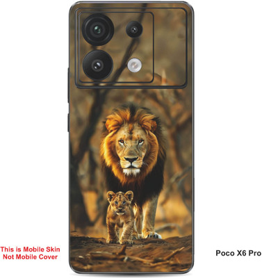VYBE The Smart Choice Poco X6 Pro Lion Embossed Mobile Skin(Clay Brown 2)