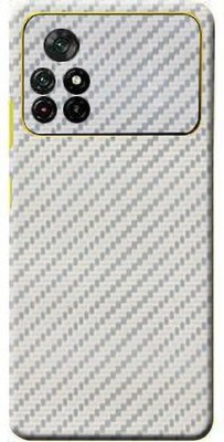 TJ CREATION POCO X4 Pro 5G Mobile Skin(Ultra Super Silver Carbon Fiber Skin With High Matte Finish.)