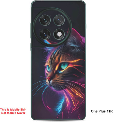 VYBE The Smart Choice One Plus 11R Cat Embossed Mobile Skin(Glacial Blue Ice 33)