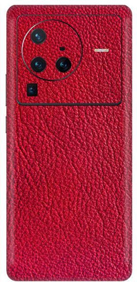 Vcare GadGets X80 Pro 5G Leather Red Back Side Premium Mobile Skin(Leather Red)