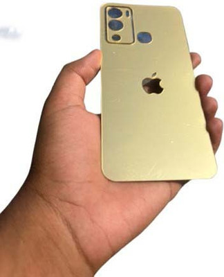 TWUAOP INFINIX HOT 12I MOBILE SKIN BACK PANNEL ACRYLIC MIRROR SHEET Mobile Skin(Gold)