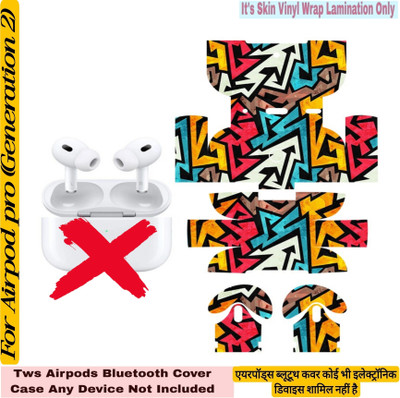 Flipkart SmartBuy airpod pro (gen2) tws skin arrow teer white matte finish skin 71 Mobile Skin(Multicolor)