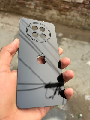 TWUAOP REALME 13 PLUS 5G MIRROR BACK PANNEL ACRYLIC SHEET APPLE Mobile Skin(Black)