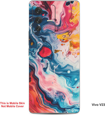VYBE The Smart Choice Vivo V23 Abstract Embossed Mobile Skin(Amaranth 3)
