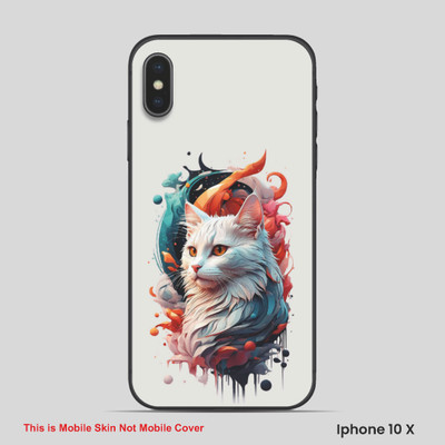 VYBE The Smart Choice iPhone 10X Cat Embossed Mobile Skin(Brick Red 2)