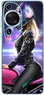 FCS Huawei P60 Art Printed Back skin Mobile Skin(Girl With Bike)