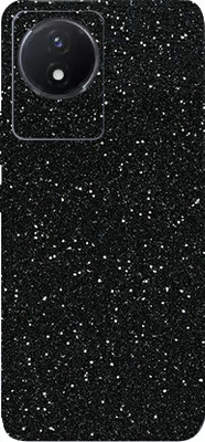 TJ CREATION Vivo Y02 Mobile Skin(Ultra Super Black Glitter Skin With High Matte Finish.)