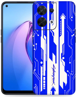SkinoMania Oppo Reno 8 5G Mobile Skin(Blue Cyberpunk)
