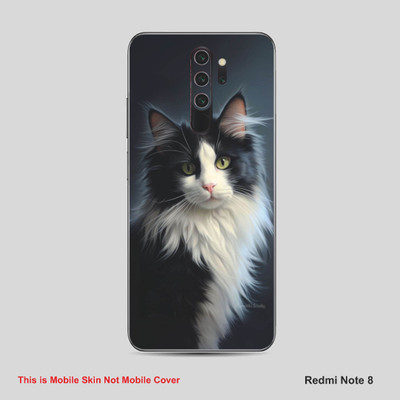 VYBE The Smart Choice Redmi Note 8 Cat Mobile Skin Mobile Skin(Dark Grey A25)