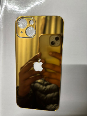 TWUAOP I PHONE 13 MIRROR BACK PANNEL ACRYLIC SHEET APPLE Mobile Skin(Gold)