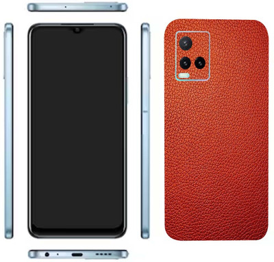 Pochanki Vivo Y33t Mobile Skin(Red Leather Skin With High Gloss Matte Finish)