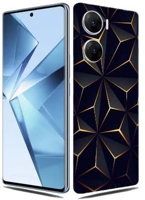 BugguSkin Vivo V29e 5G, vivo v29 e Mobile Skin(Ultra Super Black Abstract shape Skin With High Matte Finish.)
