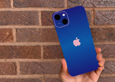 BugguSkin Apple iPhone 15 Plus Mobile Skin(Ulltra Super Royal Blue Carbon foriber Skin With High Matte Finish., Mobile Skin (Back+Side+Camera))