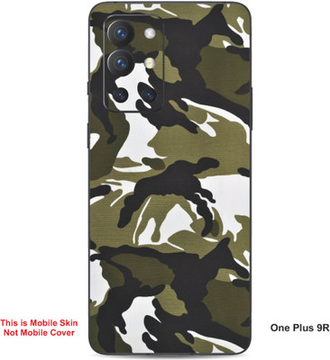 VYBE The Smart Choice One Plus 9R Camouflage Embossed Mobile Skin(Green Brown A6)