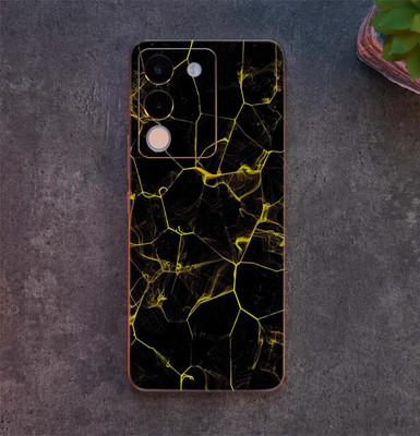BugguSkin vivo Y200 Pro 5G Mobile Skin(Ulltra Super Coal Black Leather Skin With High Matte Finish., Mobile Skin (Back+Side+Camera))