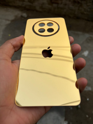 TWUAOP REALME 13 PLUS 5G MIRROR BACK PANNEL ACRYLIC SHEET APPLE Mobile Skin(Gold)
