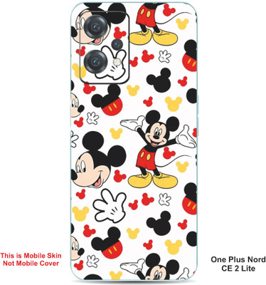 VYBE The Smart Choice One Plus Nord CE 2 Lite Mickey Mouse Embossed Mobile Skin(Milk White, Black 32)