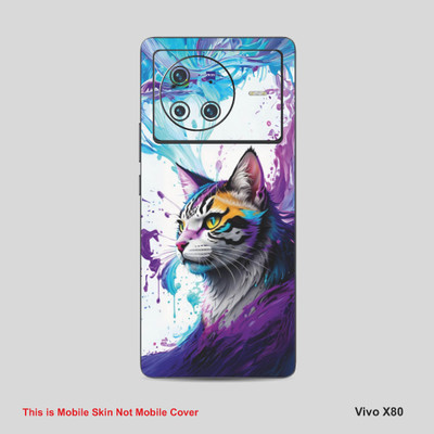 VYBE The Smart Choice Vivo X80 Cat Mobile Skin Mobile Skin(Purple-Magenta A9)