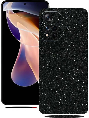 BugguSkin Redmi Note 11 T 5G, Black Glitter, xiaomi note 11t 5g Mobile Skin(Ultra Super Black Glitter Skin With High Matte Finish)