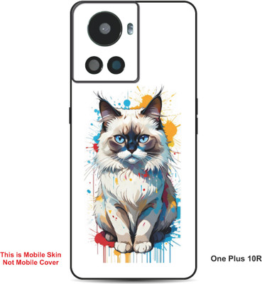 VYBE The Smart Choice One Plus 10R Cat Embossed Mobile Skin(Light Grey 30)