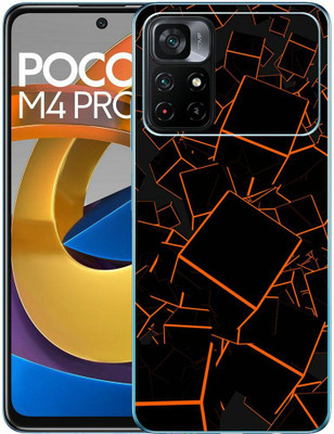 FCS Poco M4 Pro 5G Printed Back skin Mobile Skin(Box Orange Skin)