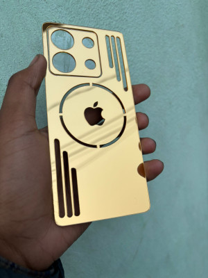 TWUAOP REDMI NOTE 13 5G ACRYLIC MIRROR BACK PANNEL MERO APPLE Mobile Skin(Gold)