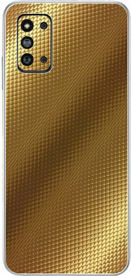 FCS Samsung Galaxy F52 5G Printed Back skin Mobile Skin(Carbon Fiber Gold Texture Skin)