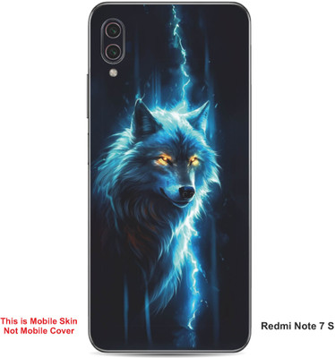 VYBE The Smart Choice Redmi Note 7 S Wolf Embossed Mobile Skin(Curious Blue 12)