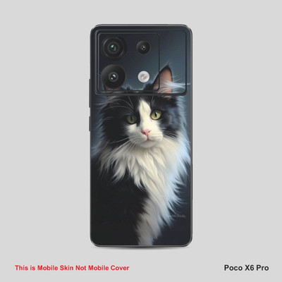 VYBE The Smart Choice Poco X6 Pro Cat Mobile Skin Mobile Skin(Dark Grey A16)