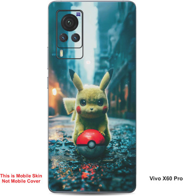 VYBE The Smart Choice Vivo X60 Pro Pikachu Embossed Mobile Skin(Dark Beige B19)