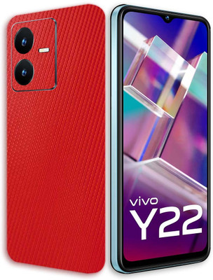 TJ CREATION Vivo Y22 Mobile Skin(Ultra Super Red Carbon Fiber Skin With High Matte Finish.)