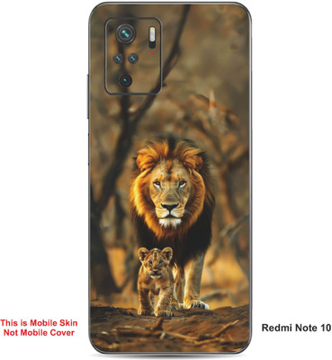 VYBE The Smart Choice Redmi Note 10 Lion Embossed Mobile Skin(Clay Brown 19)