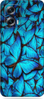 WeCre8 Skin's Redmi K50i 5G Mobile Skin(Blue Butterfly Multicolor Mobile Skin With Cleaning Wipes)
