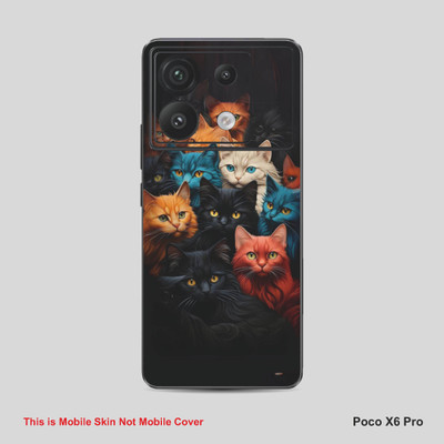 VYBE The Smart Choice Poco X6 Pro Cat Mobile Skin Mobile Skin(Bluish Purple A16)