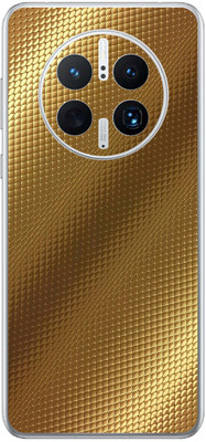 FCS Huawei Mate 50 Pro Printed Back skin Mobile Skin(Carbon Fiber Gold Texture)