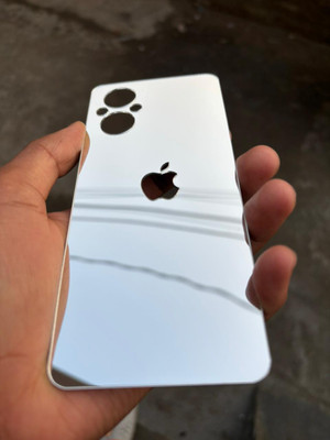 TWUAOP OPPO F21 PRO 5G MIRROR BACK PANNEL ACRYLIC SHEET APPLE Mobile Skin(Silver)