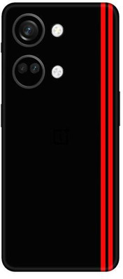 Vcare GadGets One Plus Nord 3 5G Black Matte Red Strips L.jpg Mobile Skin(Multicolor)