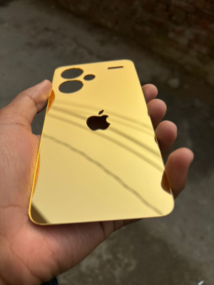 TWUAOP REDMI NOTE 13 PRO PLUS 5G MIRROR BACK PANNEL ACRYLIC SHEET APPLE Mobile Skin(Gold)