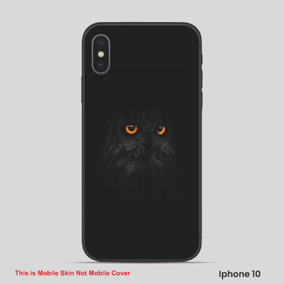 VYBE The Smart Choice iPhone 10 Owl Embossed Mobile Skin(Black Carrot Orange 1)