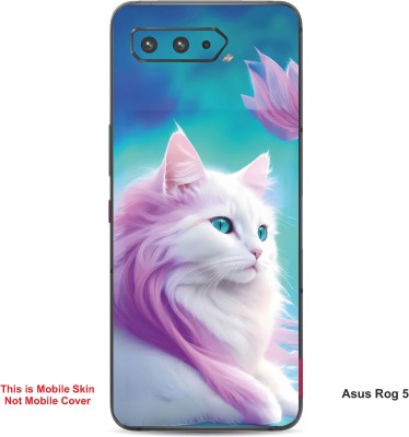 VYBE The Smart Choice Asus Rog 5 Cat Embossed Mobile Skin(Pink Swan 4)