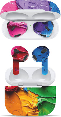 VYBE The Smart Choice Apple Airpods 3rd Generation Abstract Mobile Skin(Multi Colour B23)