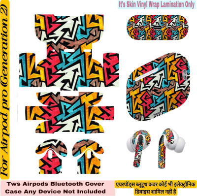 Flipkart SmartBuy airpod pro (gen2) tws skin arrow teer white matte finish skin 450 Mobile Skin(Multicolor)