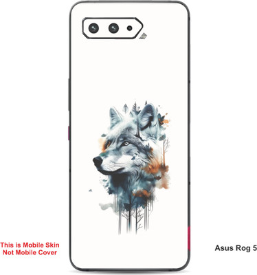 VYBE The Smart Choice Asus Rog 5 Fox Embossed Mobile Skin(White & Light Blue 4)