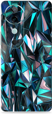 SkinoMania vivo V40 5G Ultra Premium Vinyl Mobile Skin (Multicolor) Mobile Skin(polygon-blue)